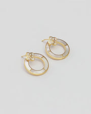 Petal Mother of Pearl Gold Vermeil Sterling Hoop Earrings