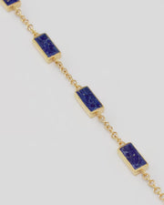 Dash Rectangle Gemstone Gold Vermeil Sterling Link Bracelet