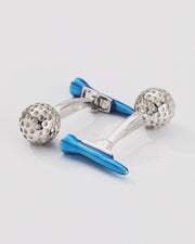 Golf Ball and Tee Sterling Cufflinks