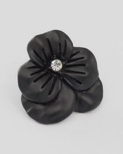 Black Flower Lapel Pin