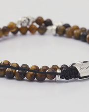 Tiger Eye Double Wrap Pull Cord Bracelet