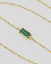 Dash Rectangle Gemstone Gold Vermeil Sterling Necklace