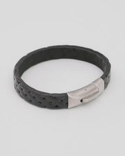 Embossed Braid Leather Bracelet