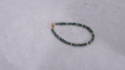 18K Gold Emerald Bead Bracelet
