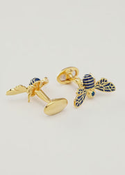 Bee Sterling Gold Vermeil and Enamel Cufflinks