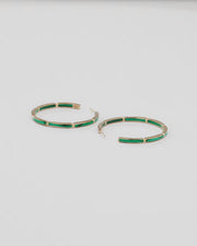 Dash Gemstone Dual Inlay Gold Vermeil Sterling Hoop Earrings