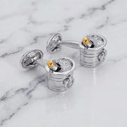 Champagne Bottle on ice Sterling Cufflinks
