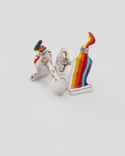 Paint Tube Enamel Sterling Cufflinks