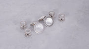 180 video of Jan Leslie's Mother of Pearl Inlay Round Sterling Silver Cufflinks & Tuxedo Studs in mother of pearl. 