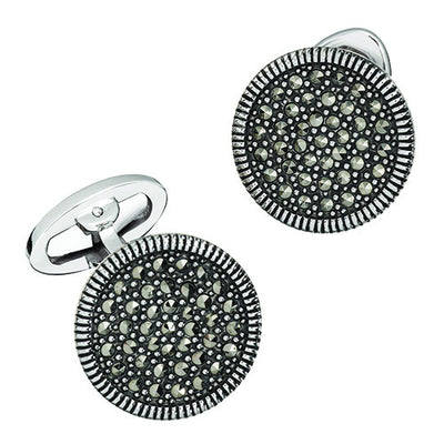 Marcasite Round Cufflinks - Jan Leslie Cufflinks and Accessories