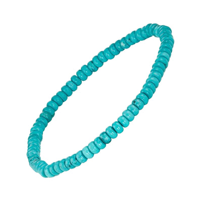 4 mm Turquoise Elastic Beaded Bracelet I Jan Leslie 