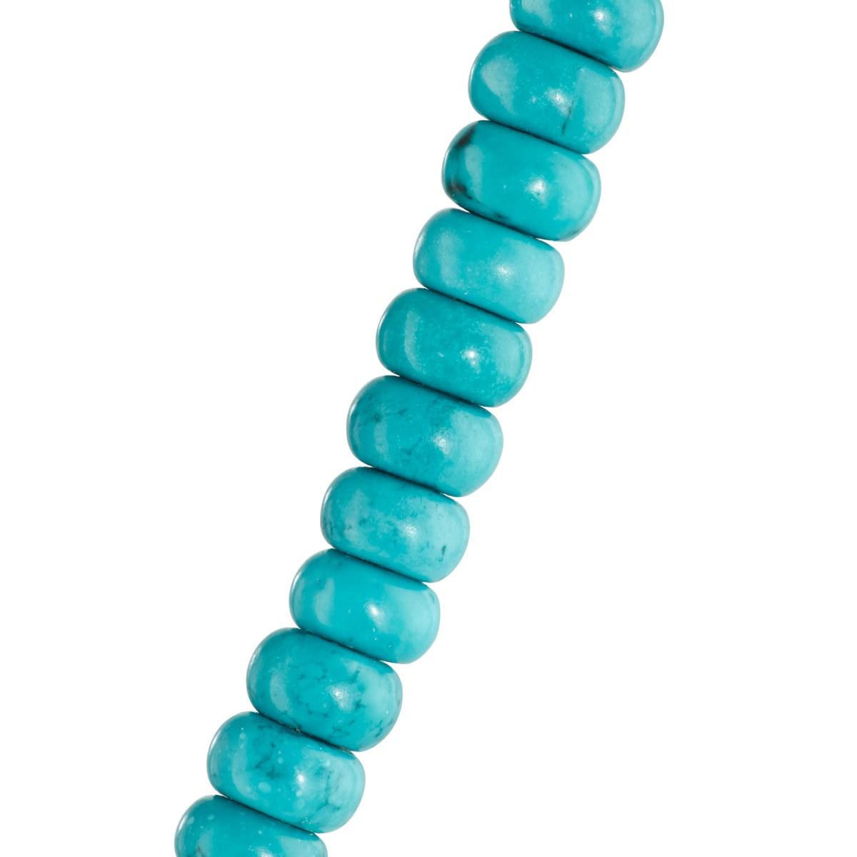 Close up of the hand selected beads of the 4 mm Turquoise Elastic Beaded Bracelet I Jan Leslie 