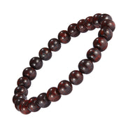 8mm Gemstone Beaded Elastic Bracelet in Iron Jasper | Jan Leslie 