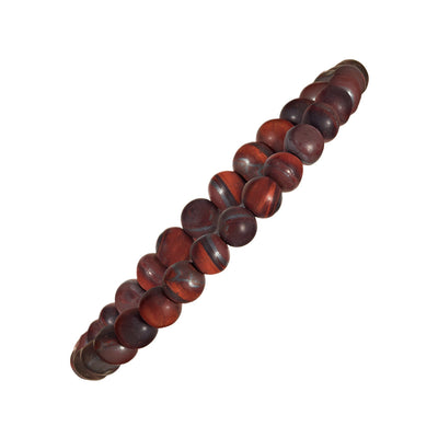 Matte Red Tigers Eye 10mm Semiprecious Gemstone Beaded Bracelet I Jan Leslie 