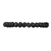 Matte black volcanic lava rock round bead stretch bracelet
