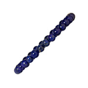 Polished deep royal blue lapis lazuli round bead stretch bracelet 