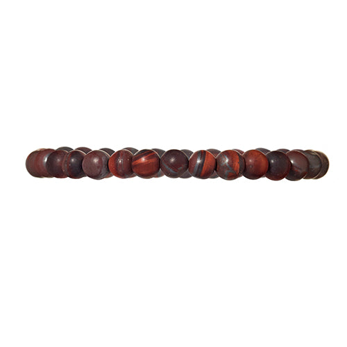 6mm Semiprecious Gemstone Beaded Elastic Bracelet in Matte Red Tigers Eye - Jan Leslie Cufflinks and Accessories