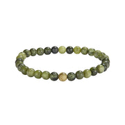 6mm Semiprecious Gemstone Beaded Elastic Bracelet in Matte Taiwanese Jade - Jan Leslie Cufflinks and Accessories
