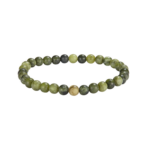 6mm Semiprecious Gemstone Beaded Elastic Bracelet in Matte Taiwanese Jade - Jan Leslie Cufflinks and Accessories