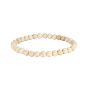 6mm Semiprecious Gemstone Beaded Elastic Bracelet in Matte Bone- Jan Leslie Cufflinks and Accessories