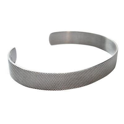 Etched Mesh Pattern Adjustable Sterling Silver Cuff Bracelet I Jan Leslie Cufflinks and Accessories. 