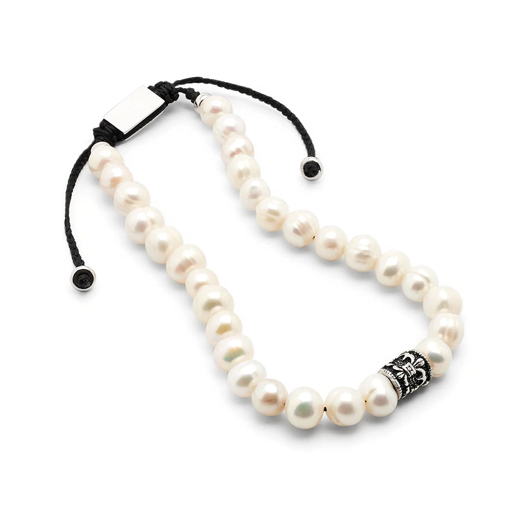 Men's Freshwater Pearl Bracelet with Filigree Spacer I Jan Leslie Cufflinks and Accessories. 