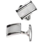 Mother of Pearl Rounded Rectangular Gemstone Cufflinks by Jan Leslie