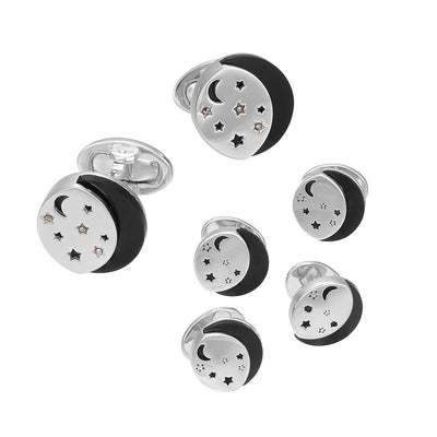 Starry Night Sterling Silver Cufflinks and Tuxedo Studs I Jan Leslie Cufflinks and Accessories. 