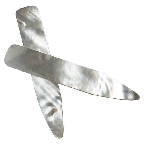 White Mother-of-Pearl Collar Stays Collar Stays Jan Leslie Default Jan Leslie