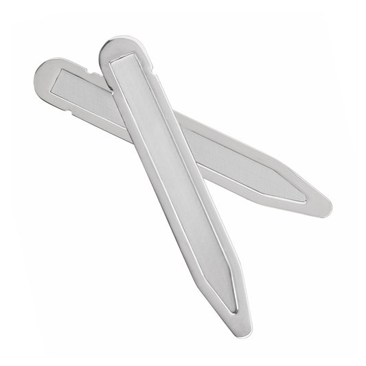 Sterling Silver Matte & Shiny Collar Stays I Jan Leslie Cufflinks and Accessories. 