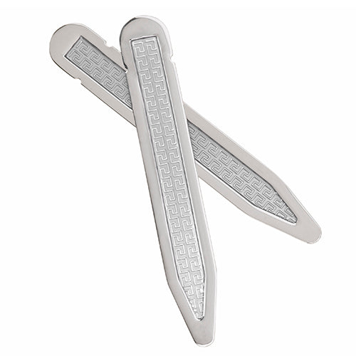Sterling Silver Etched Collar Stays
