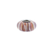 Murano Glass Bead Sterling Silver Cufflinks in White and Brown Stripe I Jan Leslie Cufflinks and Accessories. 