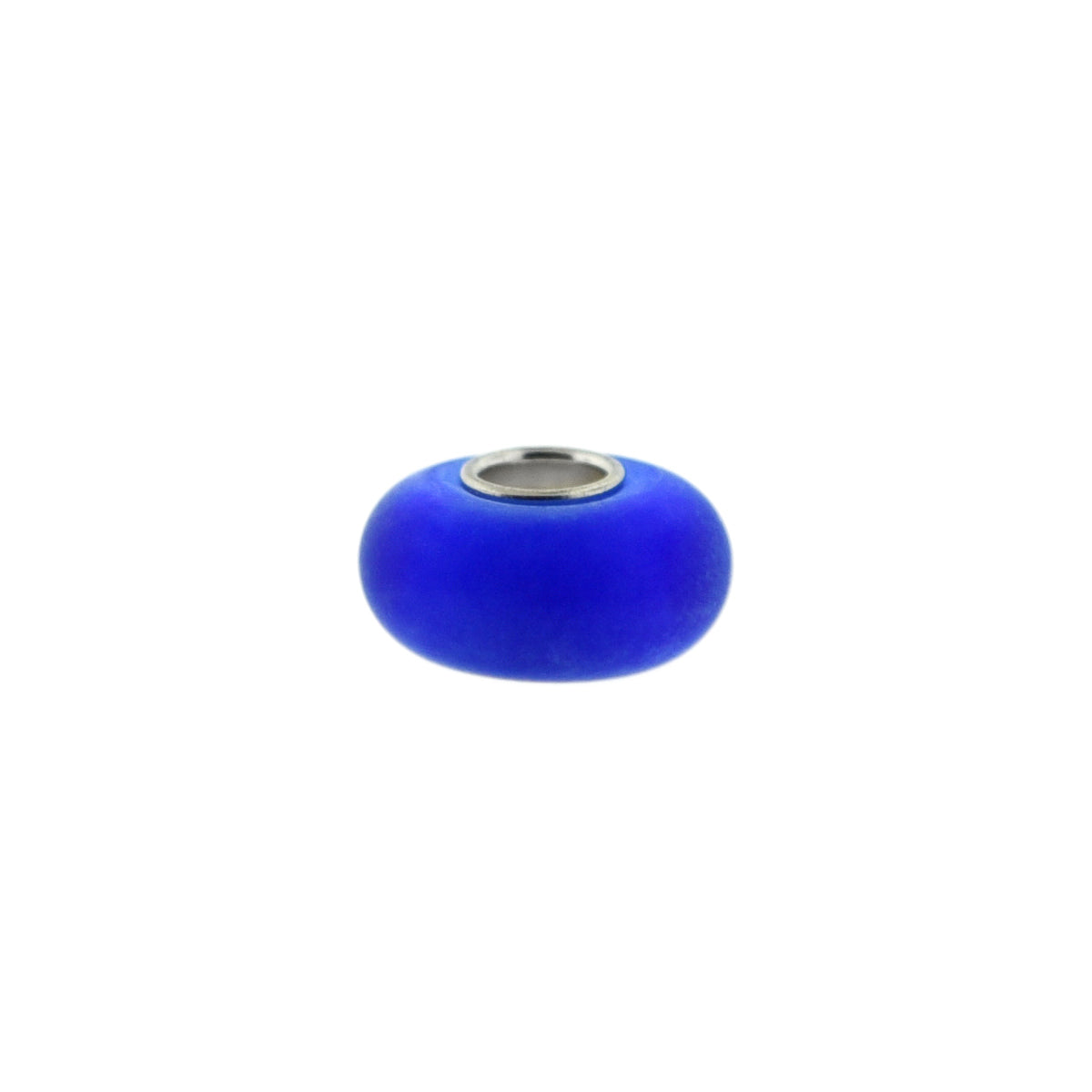 Murano Glass Bead Sterling Silver Cufflinks in Royal Blue. 