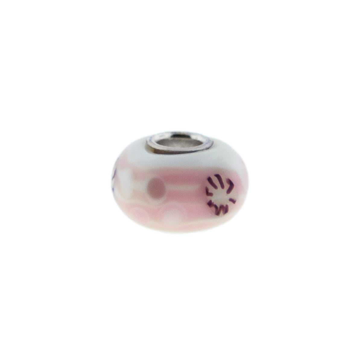 Murano Glass Bead Sterling Silver Cufflinks in Pink  + White I Jan Leslie Cufflinks and Accessories. 