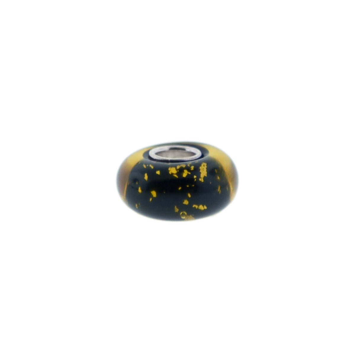 Murano Glass Bead Sterling Silver Cufflinks Black + Orange Gold I Jan Leslie Cufflinks and Accessories. 
