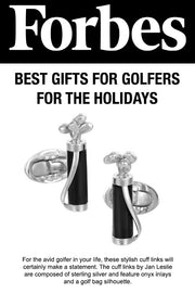 Gemstone Golf Bag and Club Sterling Silver Cufflinks featured in FORBES Magazine. 