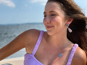 18K Rose Gold One of a Kind 2-Tier Gemstone Earrings: Amethyst Stalactite, Purple Passion Amethyst and Diamond