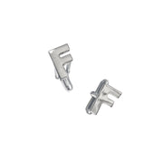 Personalized initial F sterling silver cufflinks with bullet backs