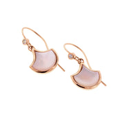 Koi Cascade Dangle Mother of Pearl Sterling Silver Earrings in pink mother of pearl on rose gold I Jan Leslie Cufflinks and Accessories. 