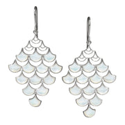 Koi Cascade Moving Mother of Pearl Show Stopper in silver with white mother of pearl I Jan Leslie Cufflinks and Accessories. 