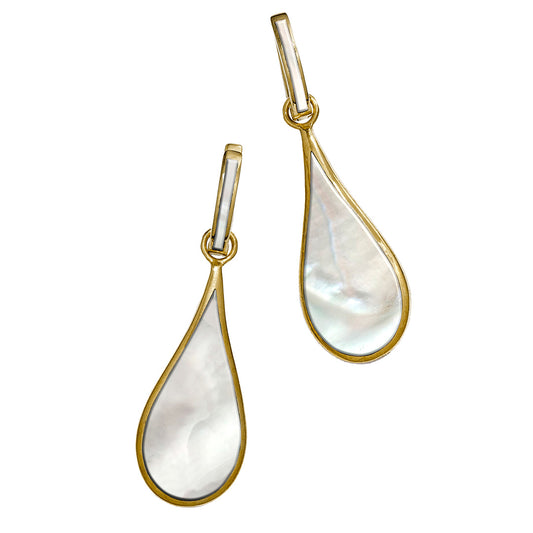 Koi Mother of Pearl Vermeil Sterling Earrings