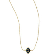 18k yellow gold Koi Cascade pendant necklace with deep black onyx inlay 