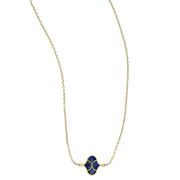 8k yellow gold Koi Cascade pendant necklace with deep lapis lazuli inlay 