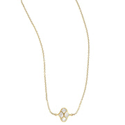 18k rose gold Koi Cascade pendant necklace with luminous mother of pearl inlay