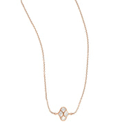 18k rose gold Koi Cascade pendant necklace with luminous mother of pearl inlay