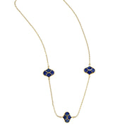 18k gold vermeil Koi Cascade station necklace with lapis lazuli inlay