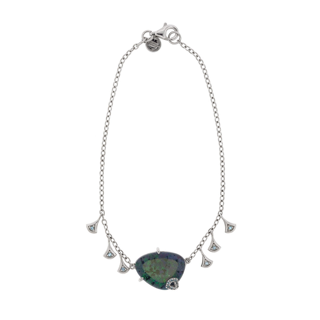 Koi Cascade Gemstone and Diamond Sterling Silver Bracelet