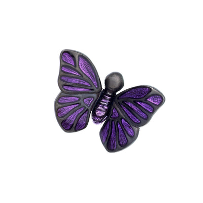 Hand Painted Enamel Butterfly Sterling Silver Lapel Pin in purple and black ruthenium I Jan Leslie Cufflinks and Accessories. 