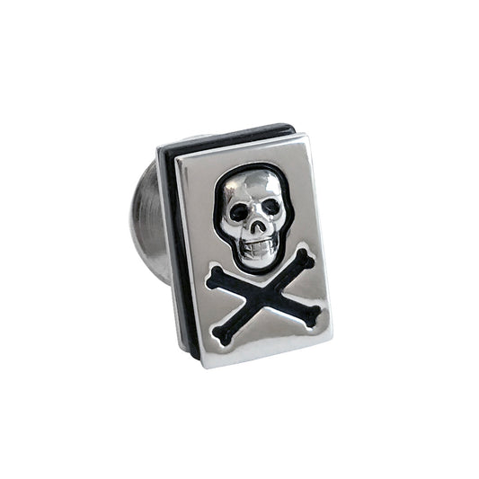 Skull and Crossbones Sterling Silver Lapel Pin I Jan Leslie Media Cufflinks and Accessories.