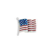 Hand-enameled sterling silver American flag lapel pin